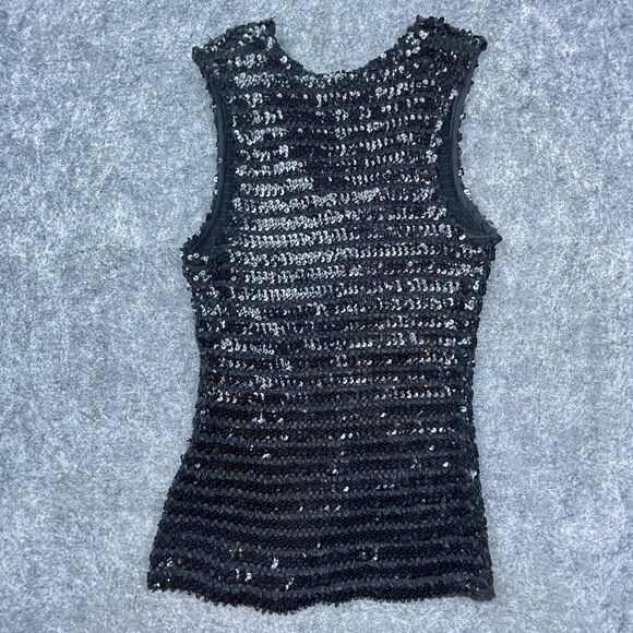 Vintage Bonwit Teller Shirt Small Sequin Sparkle Party Holiday Young Generation - Picture 2 of 7